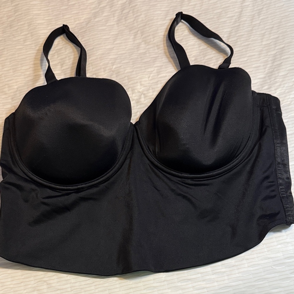 Cacique Black Longline Strap Bustier Bra